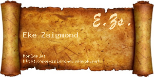 Eke Zsigmond névjegykártya